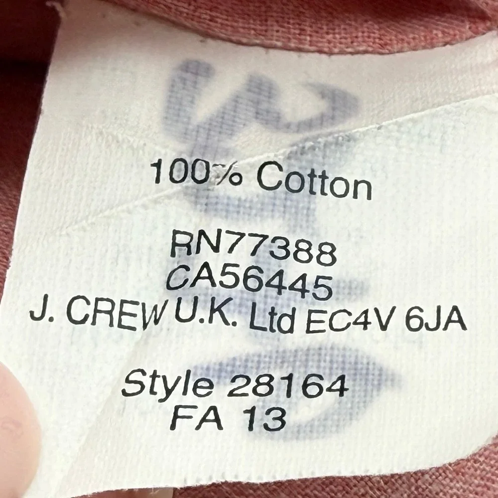 J. Crew Workshirt Mens Medium Pink Excellent Long Sleeve Cotton Button Down